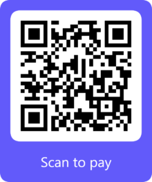QR Code that, when scanned, will take you to Stripe for making a payment.
